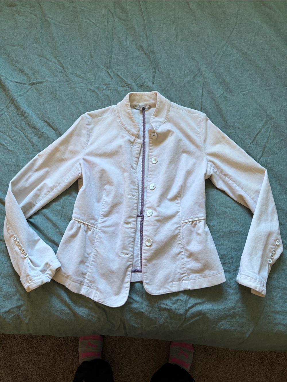 RW&CO. White Button-Front Collared Jacket